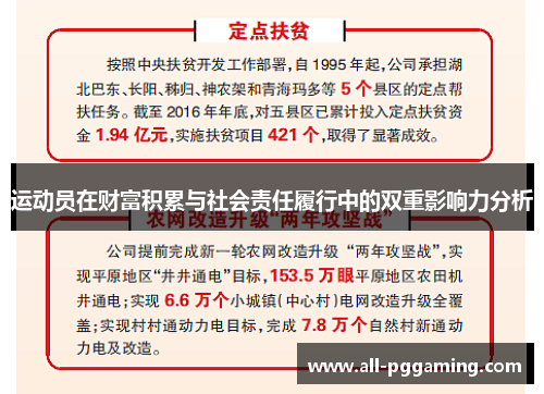 运动员在财富积累与社会责任履行中的双重影响力分析 运动员在财富积累与社会责任履行中的双重影响力分析